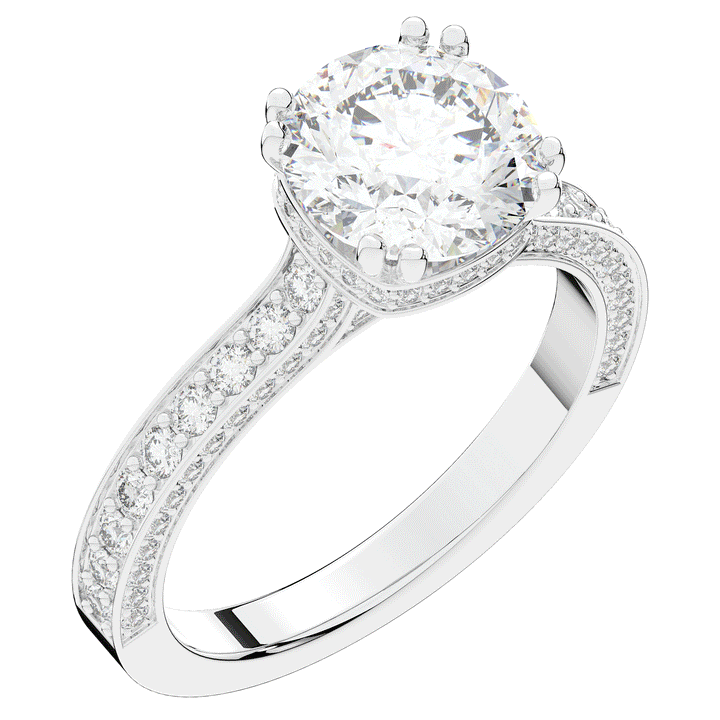 2.60CT.TW ROUND LAB DIAMOND SOLITAIRE ENGAGEMENT RING - Nazarelle