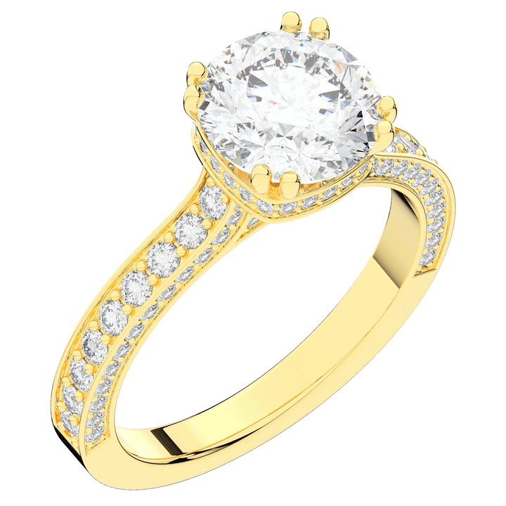 2.60CT.TW ROUND LAB DIAMOND SOLITAIRE ENGAGEMENT RING - Nazarelle
