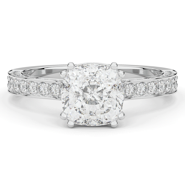 2.60CT.TW CUSHION LAB DIAMOND SOLITAIRE ENGAGEMENT RING - Nazarelle