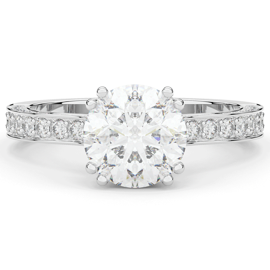 2.60CT.TW ROUND LAB DIAMOND SOLITAIRE ENGAGEMENT RING - Nazarelle