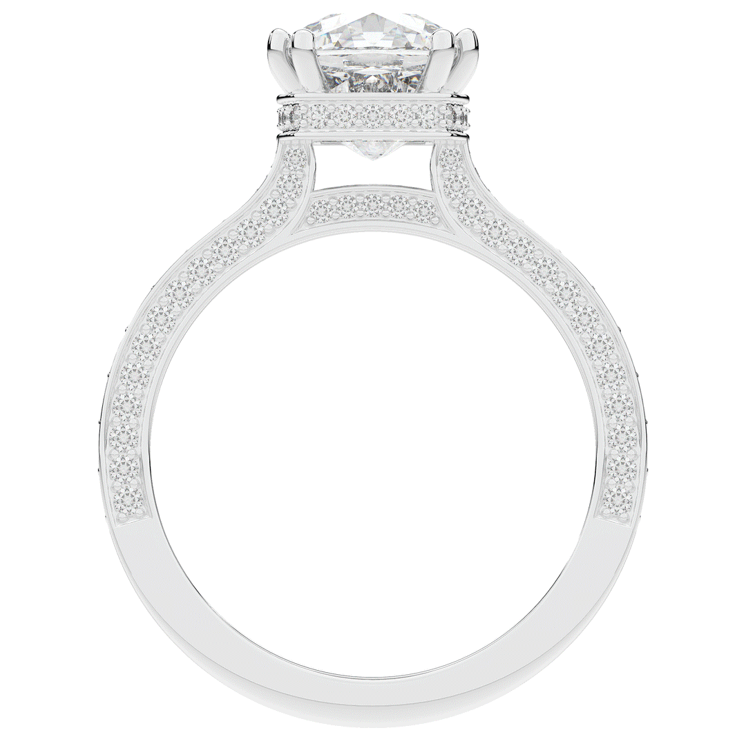 2.60CT.TW CUSHION LAB DIAMOND SOLITAIRE ENGAGEMENT RING - Nazarelle