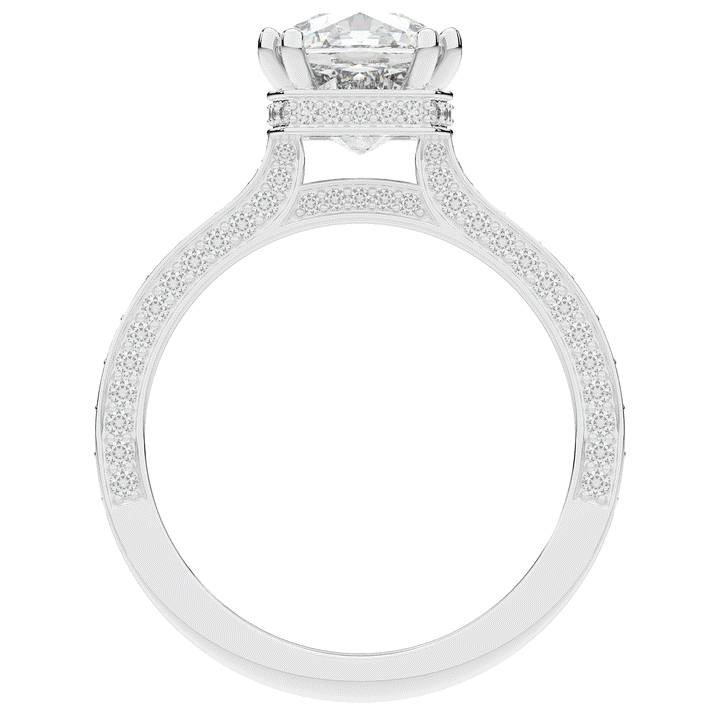2.60CT.TW CUSHION LAB DIAMOND SOLITAIRE ENGAGEMENT RING - Nazarelle