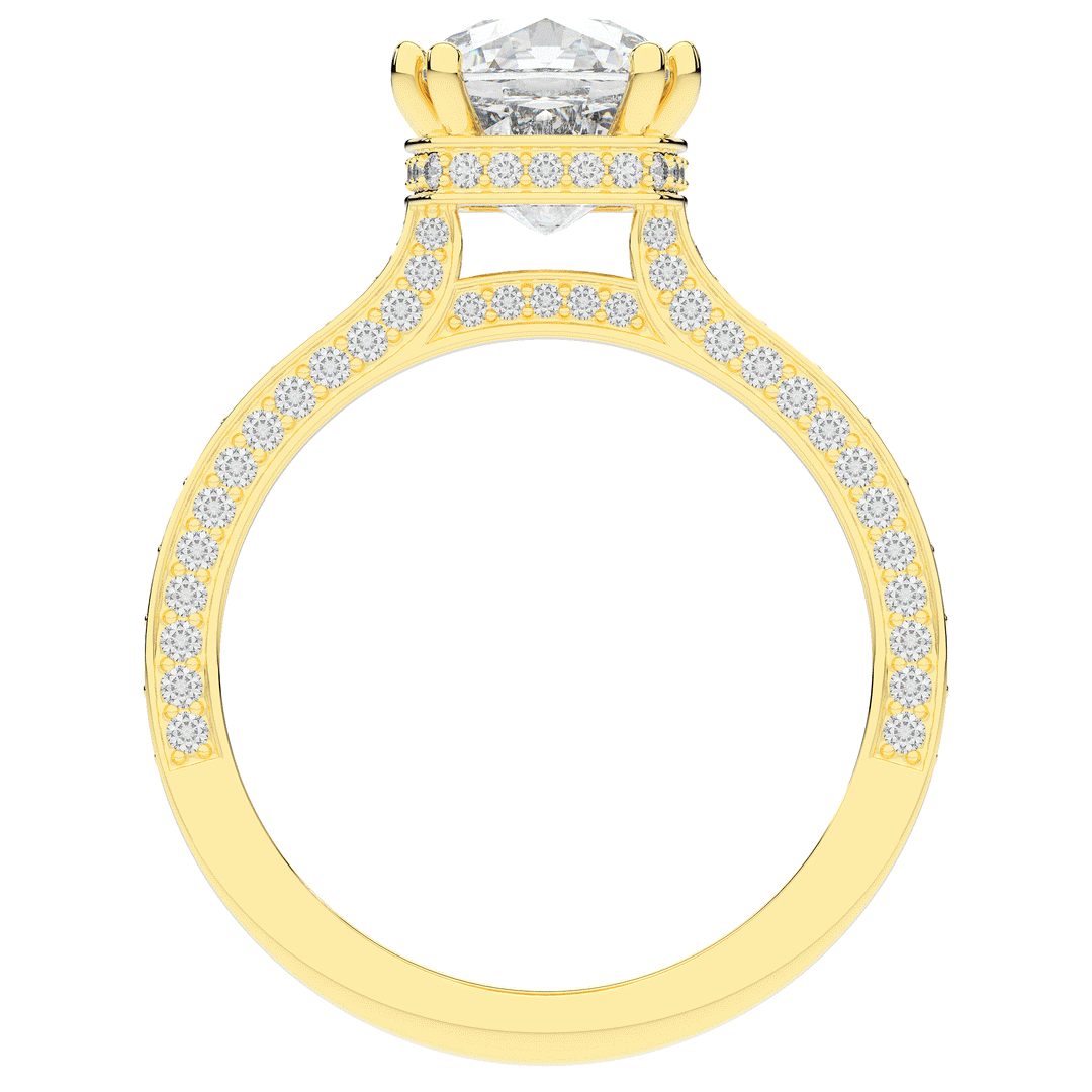 2.60CT.TW CUSHION LAB DIAMOND SOLITAIRE ENGAGEMENT RING - Nazarelle