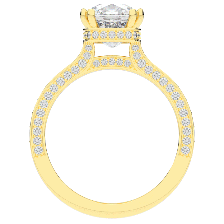2.60CT.TW CUSHION LAB DIAMOND SOLITAIRE ENGAGEMENT RING - Nazarelle