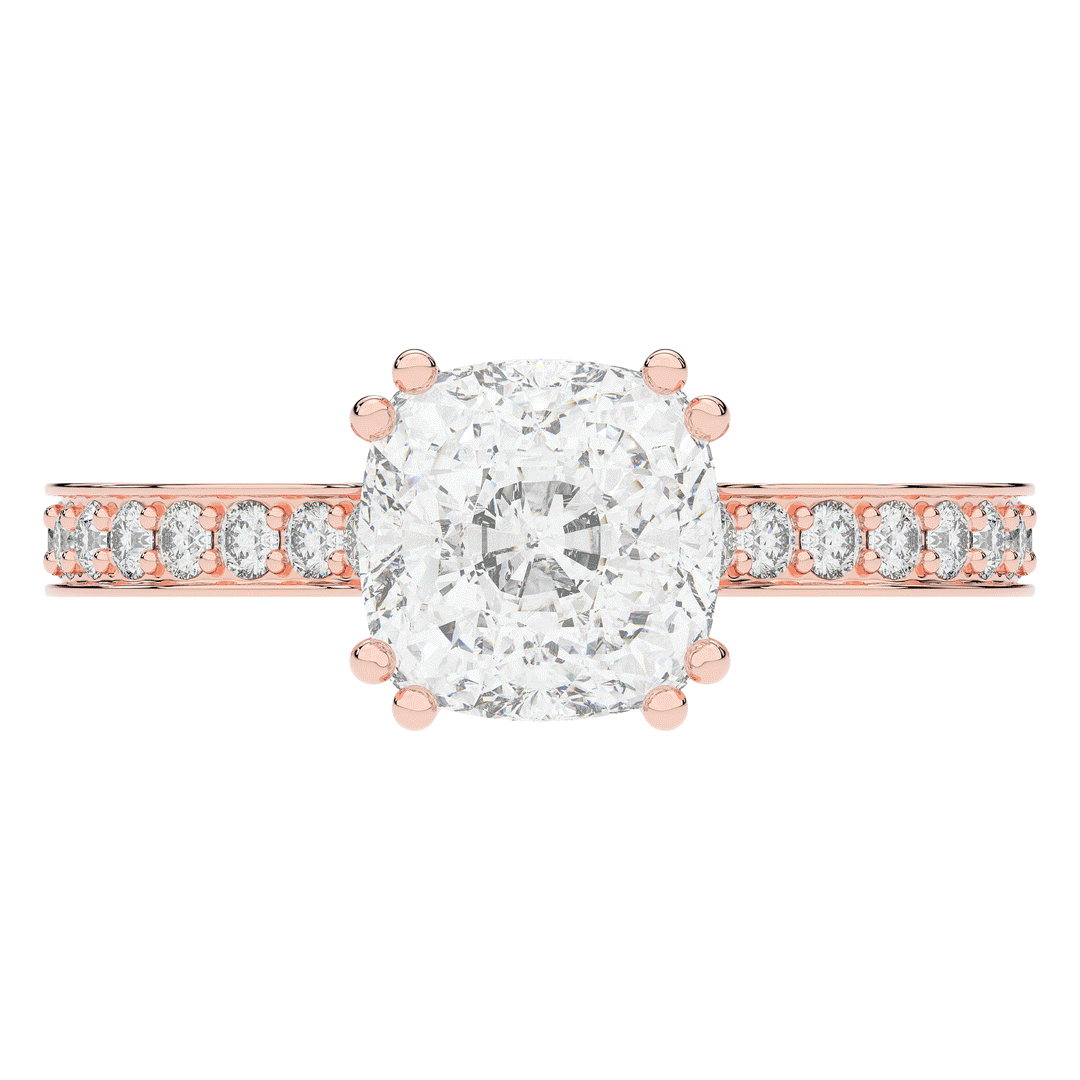 2.60CT.TW CUSHION LAB DIAMOND SOLITAIRE ENGAGEMENT RING - Nazarelle