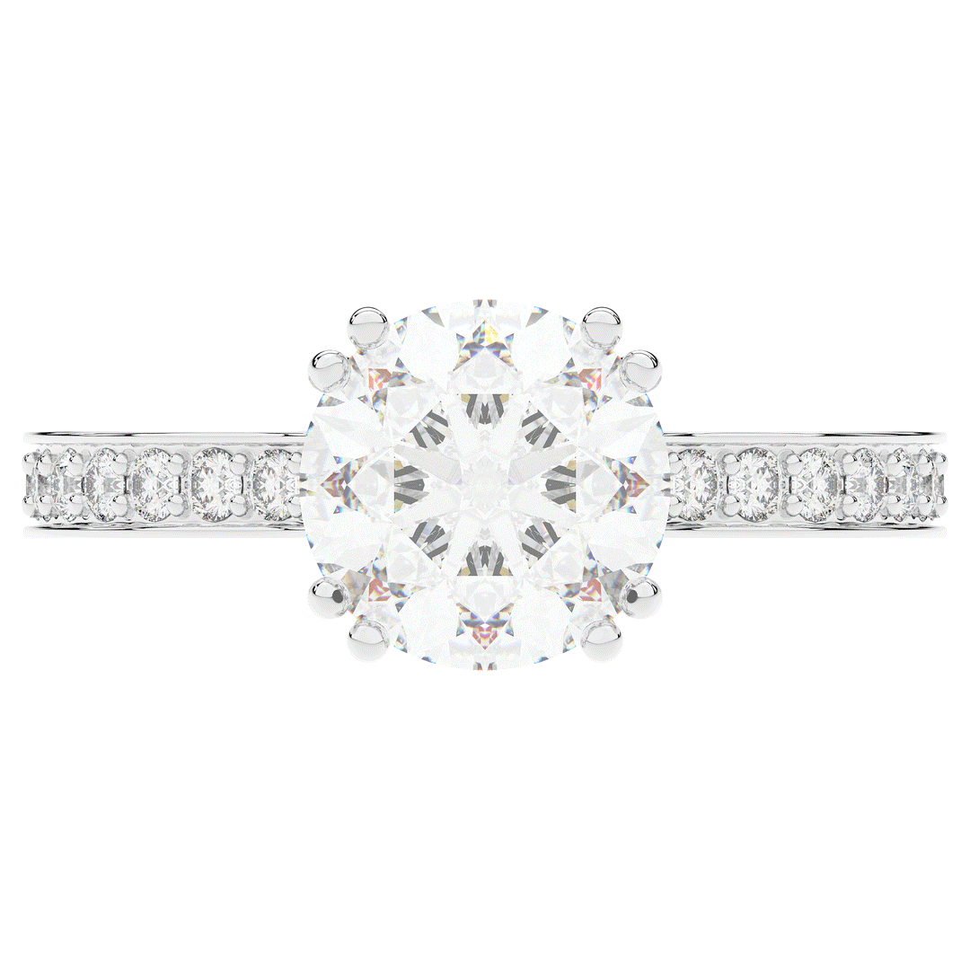 2.60CT.TW ROUND LAB DIAMOND SOLITAIRE ENGAGEMENT RING - Nazarelle