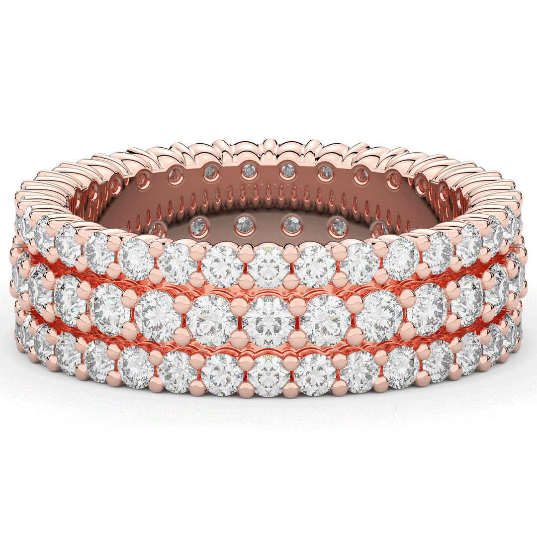 2.30CT.TW 3 ROW ROUND LAB DIAMOND ETERNITY WEDDING BAND - Nazarelle