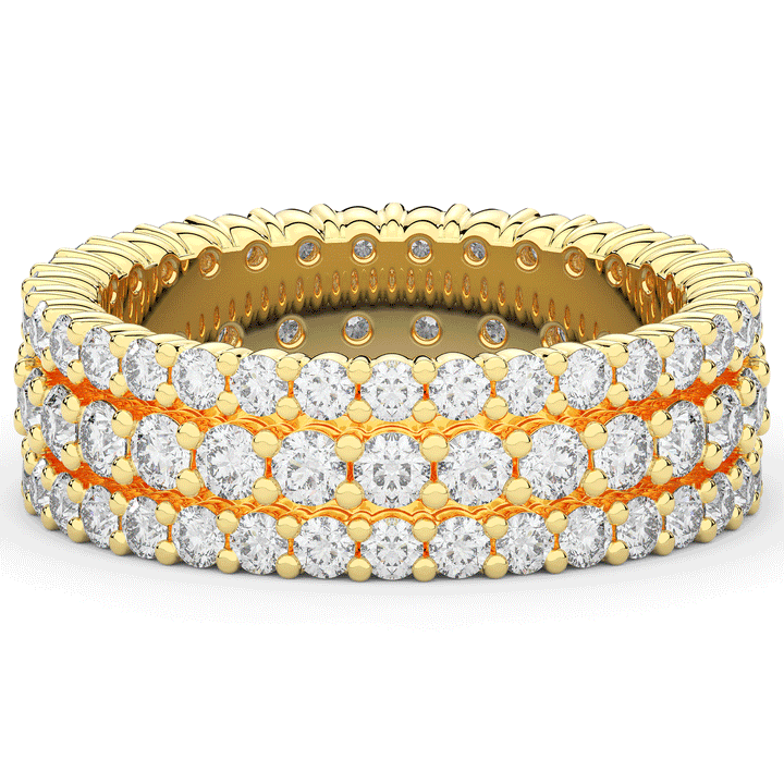 2.30CT.TW 3 ROW ROUND LAB DIAMOND ETERNITY WEDDING BAND - Nazarelle