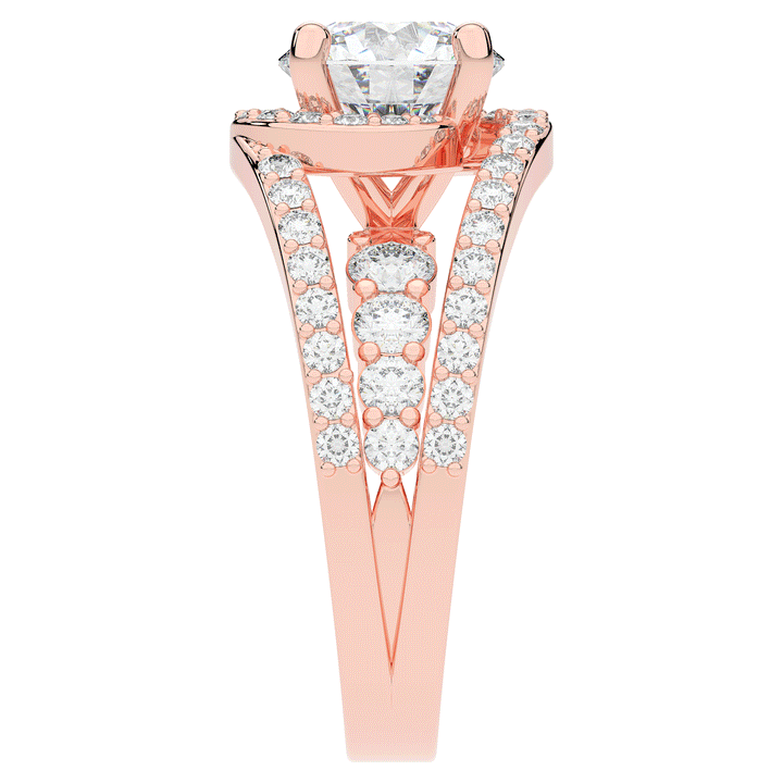 3.30CT.TW ROUND LAB DIAMOND ENGAGEMENT RING - Nazarelle