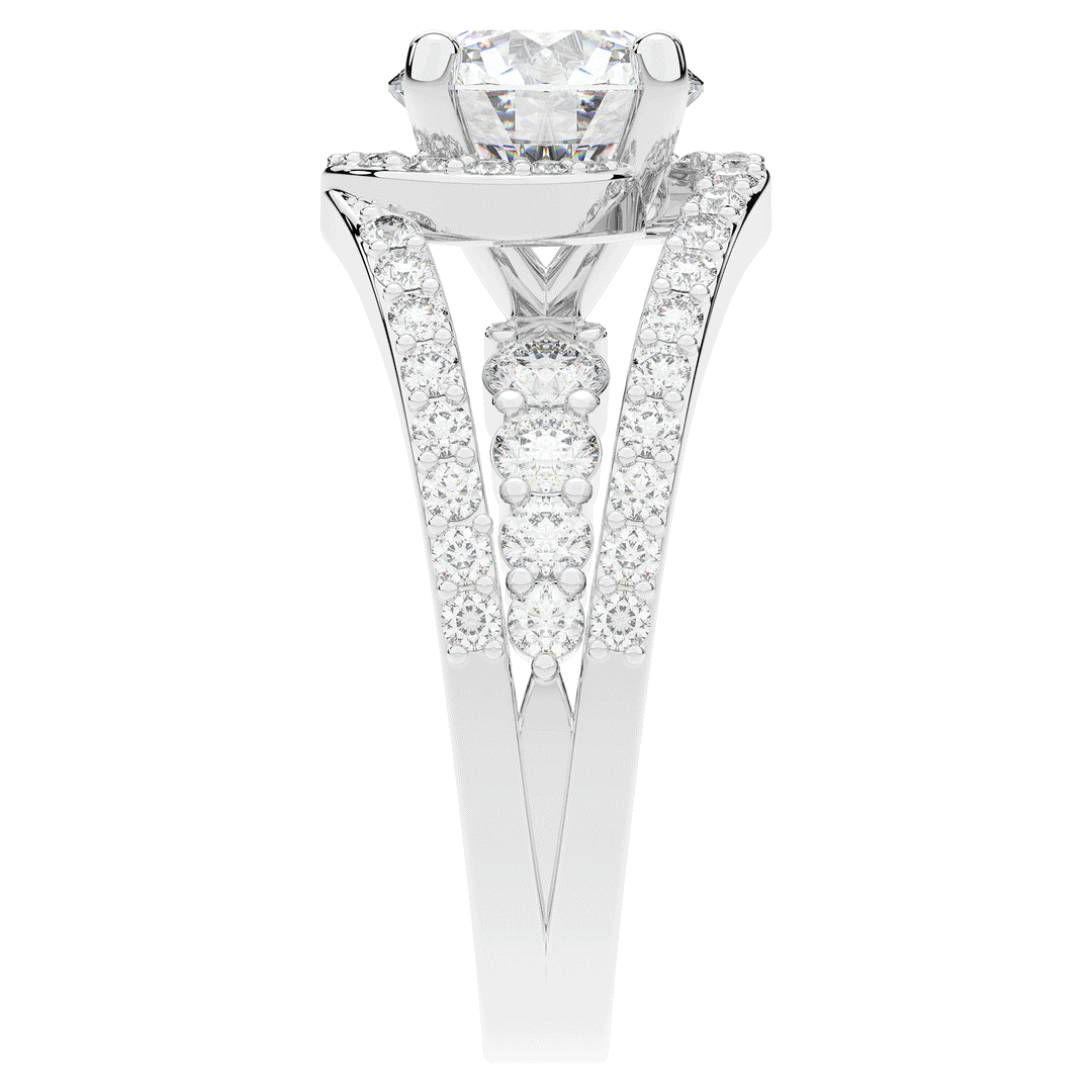 3.30CT.TW ROUND LAB DIAMOND ENGAGEMENT RING - Nazarelle