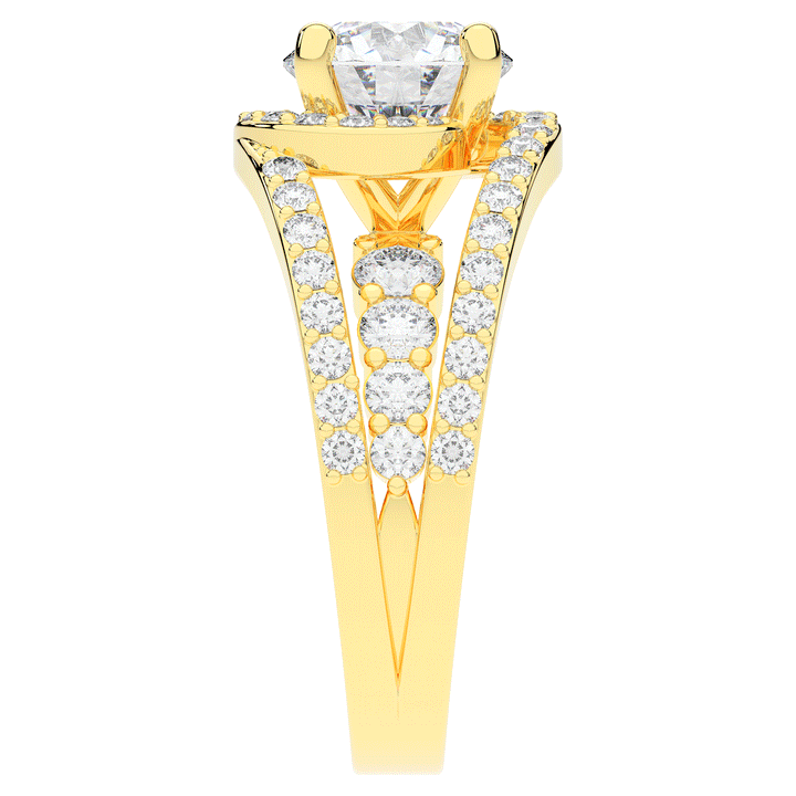 3.30CT.TW ROUND LAB DIAMOND ENGAGEMENT RING - Nazarelle