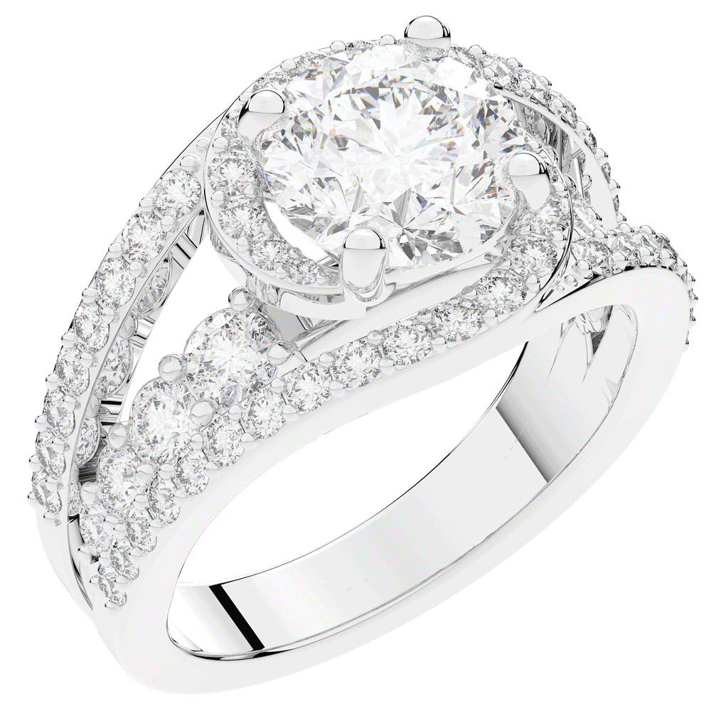 3.30CT.TW ROUND LAB DIAMOND ENGAGEMENT RING - Nazarelle