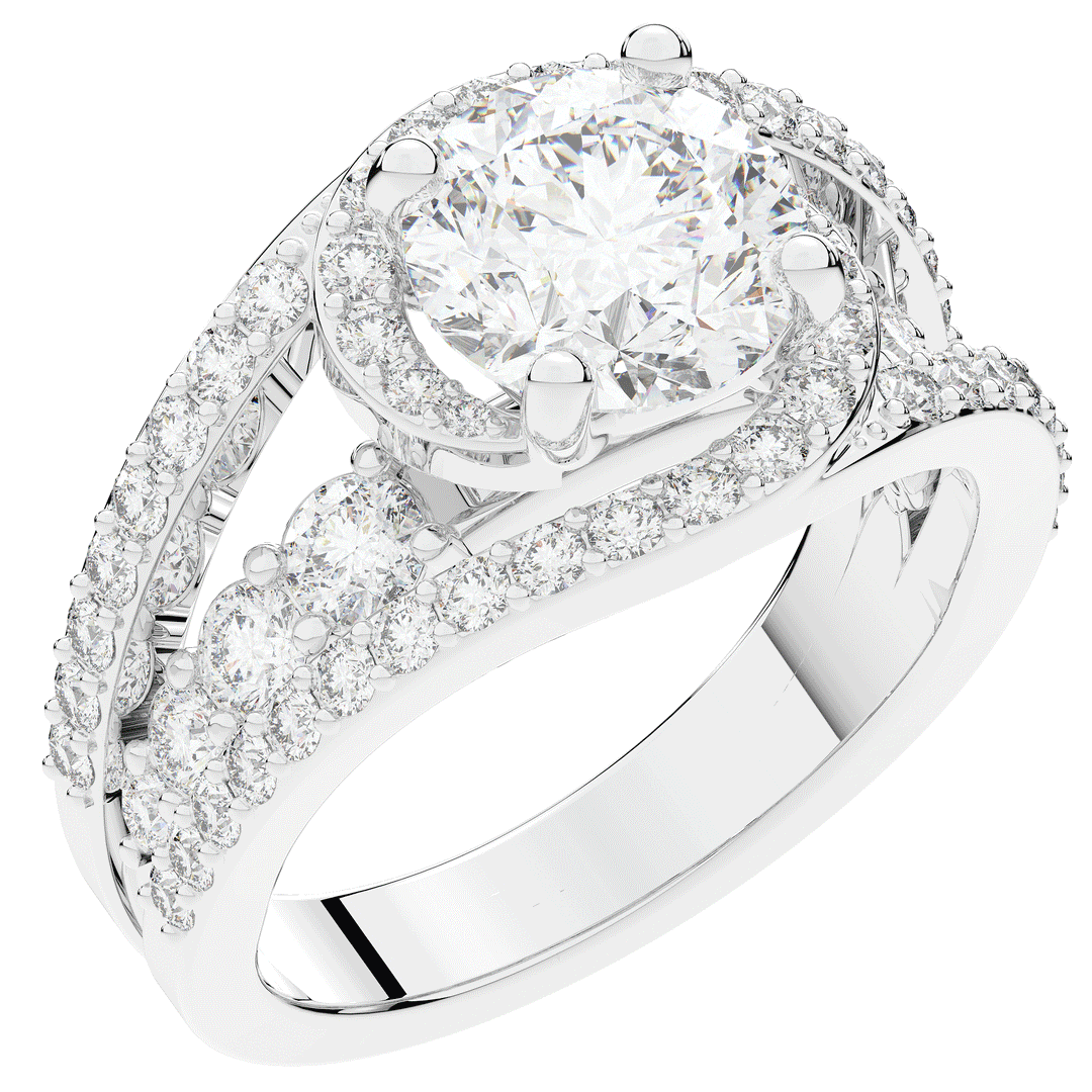 3.30CT.TW ROUND LAB DIAMOND ENGAGEMENT RING - Nazarelle