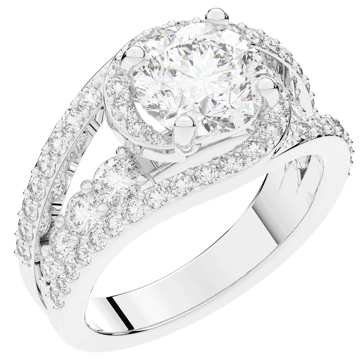 3.30CT.TW ROUND LAB DIAMOND ENGAGEMENT RING - Nazarelle