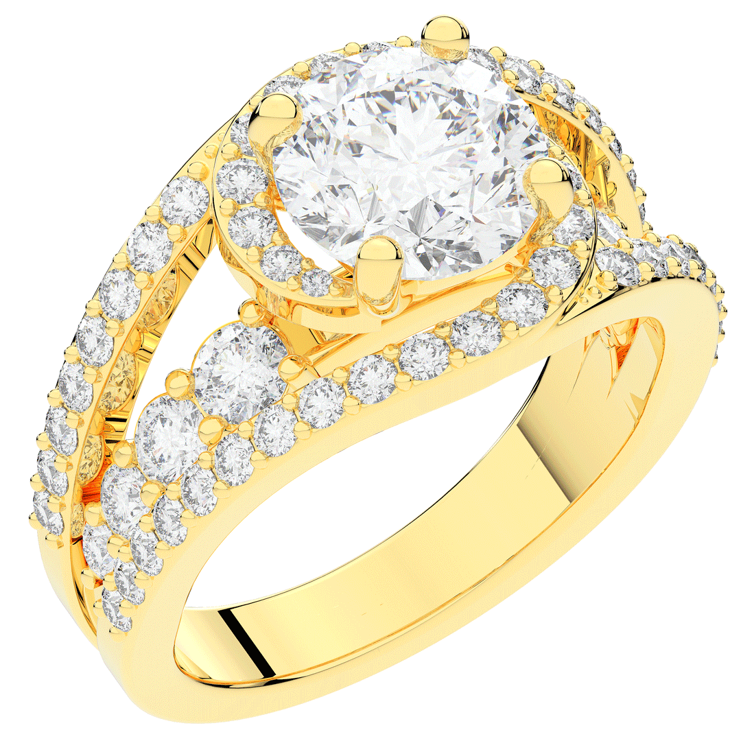 3.30CT.TW ROUND LAB DIAMOND ENGAGEMENT RING - Nazarelle