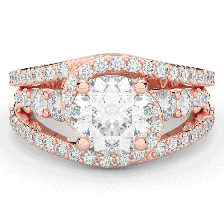 3.30CT.TW ROUND LAB DIAMOND ENGAGEMENT RING - Nazarelle