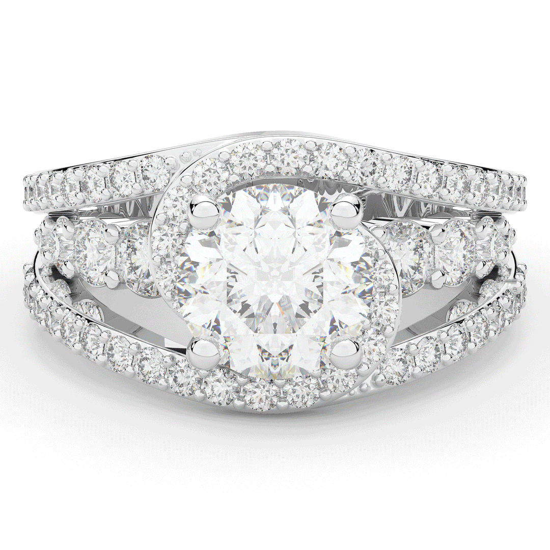3.30CT.TW ROUND LAB DIAMOND ENGAGEMENT RING - Nazarelle