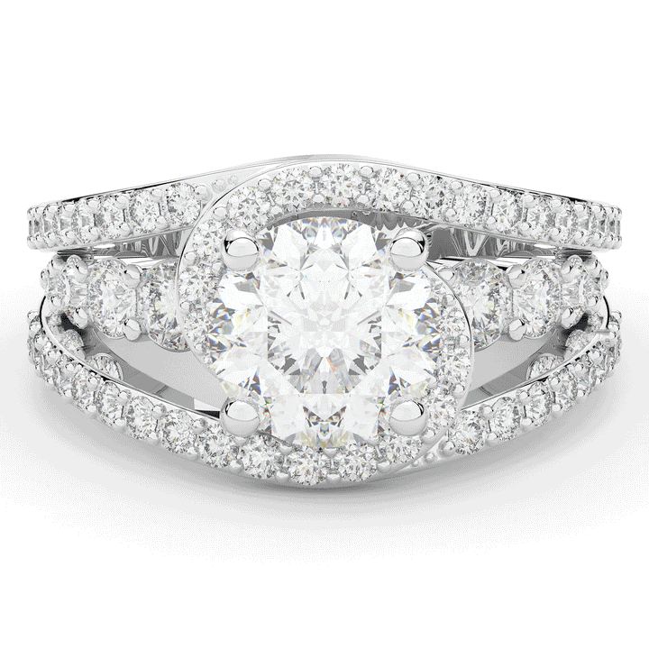 3.30CT.TW ROUND LAB DIAMOND ENGAGEMENT RING - Nazarelle