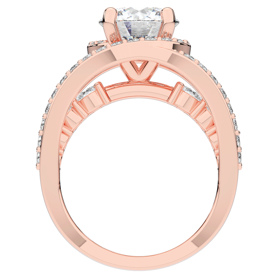 3.30CT.TW ROUND LAB DIAMOND ENGAGEMENT RING - Nazarelle