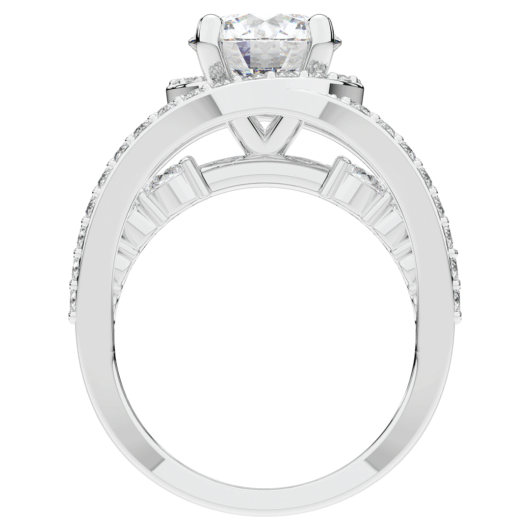 3.30CT.TW ROUND LAB DIAMOND ENGAGEMENT RING - Nazarelle