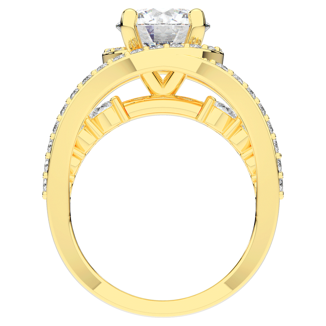 3.30CT.TW ROUND LAB DIAMOND ENGAGEMENT RING - Nazarelle
