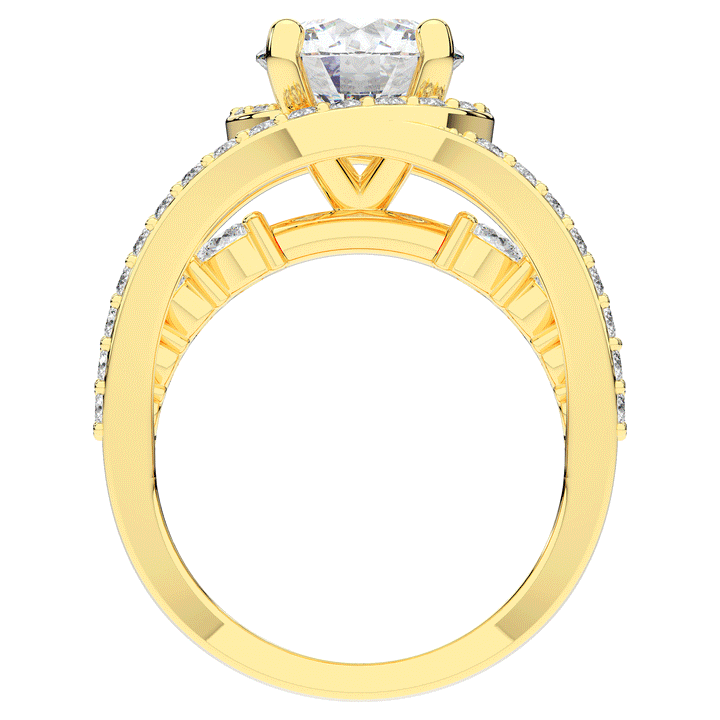 3.30CT.TW ROUND LAB DIAMOND ENGAGEMENT RING - Nazarelle