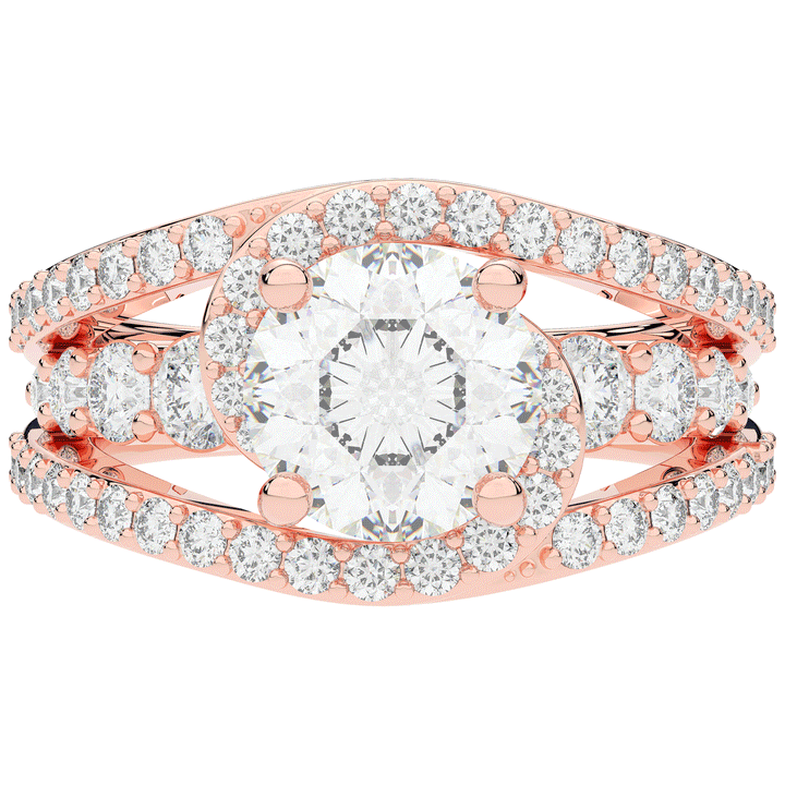 3.30CT.TW ROUND LAB DIAMOND ENGAGEMENT RING - Nazarelle