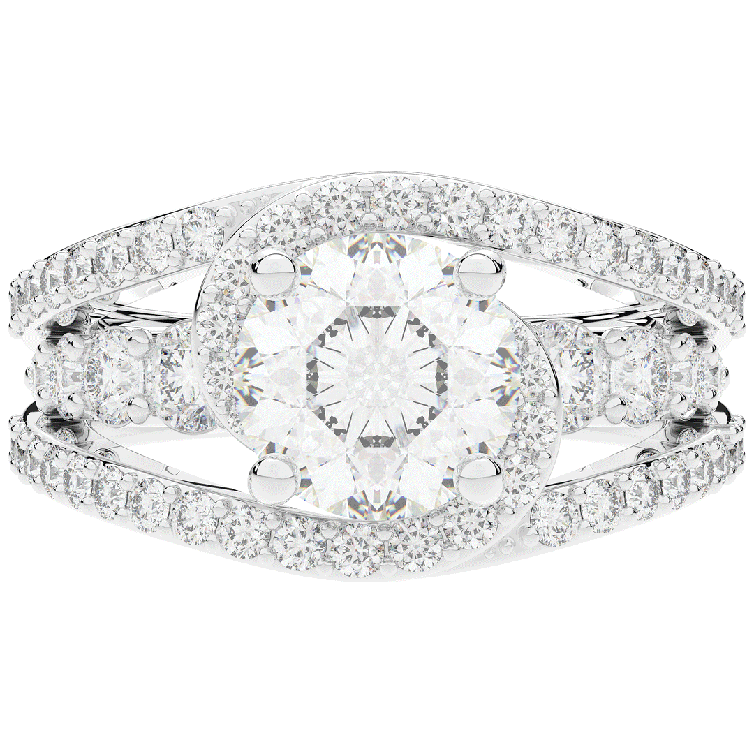 3.30CT.TW ROUND LAB DIAMOND ENGAGEMENT RING - Nazarelle