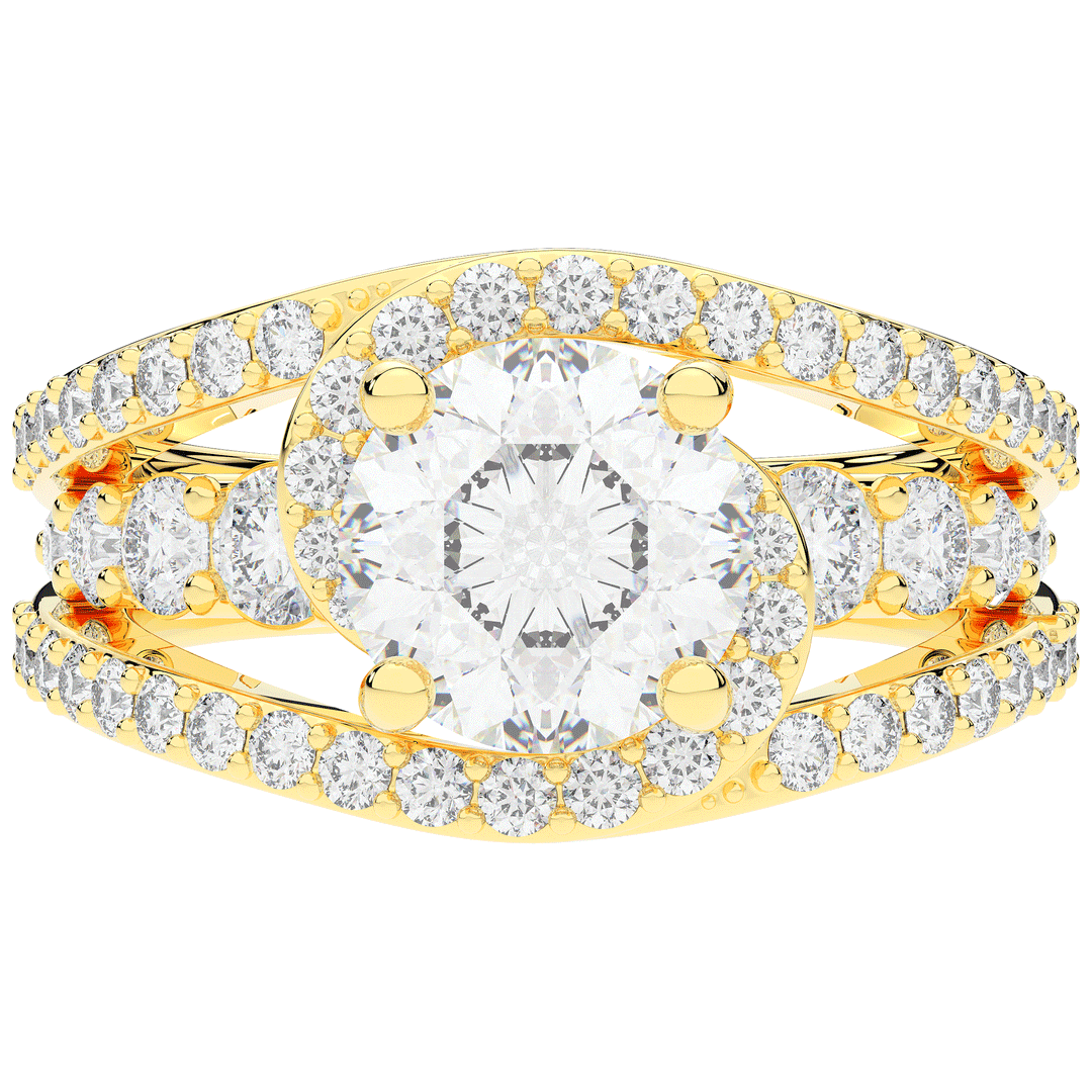 3.30CT.TW ROUND LAB DIAMOND ENGAGEMENT RING - Nazarelle