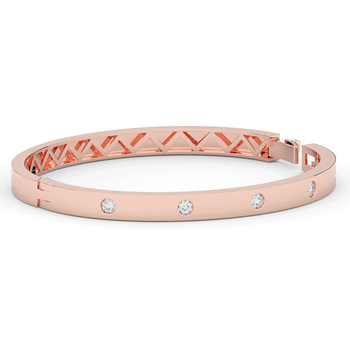 0.50CT.TW ROUND LAB DIAMOND BEZEL SET BANGLE - Nazarelle