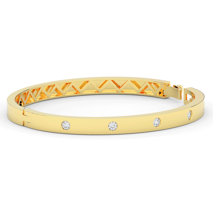 0.50CT.TW ROUND LAB DIAMOND BEZEL SET BANGLE - Nazarelle