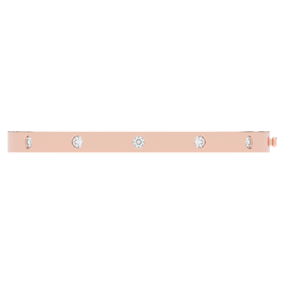 0.50CT.TW ROUND LAB DIAMOND BEZEL SET BANGLE - Nazarelle