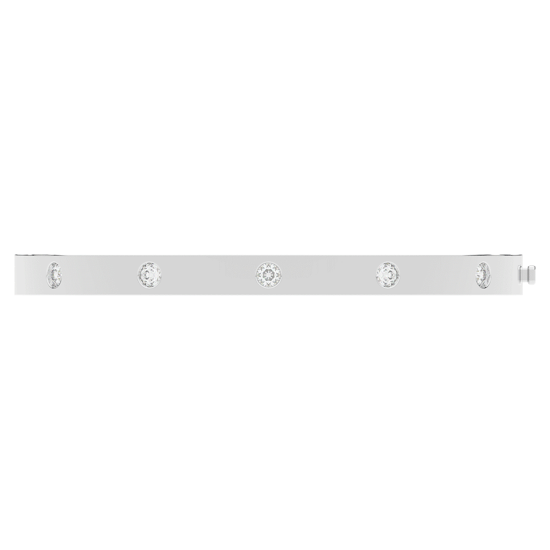 0.50CT.TW ROUND LAB DIAMOND BEZEL SET BANGLE - Nazarelle