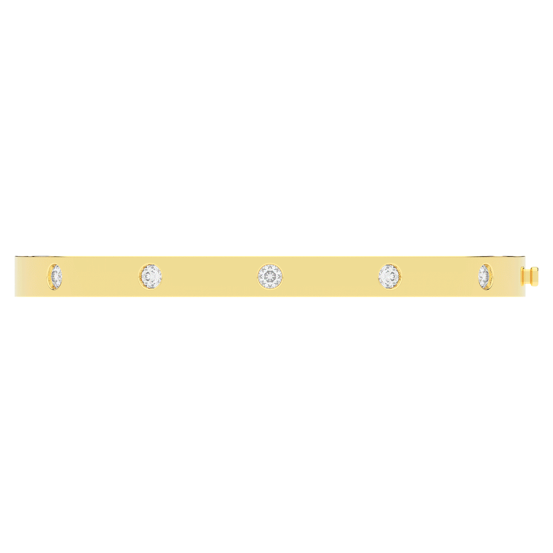 0.50CT.TW ROUND LAB DIAMOND BEZEL SET BANGLE - Nazarelle