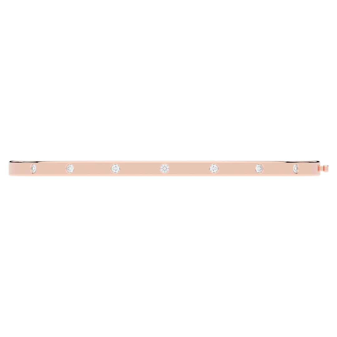 0.15CT.TW ROUND LAB BEZEL SET DIAMOND BANGLE - Nazarelle
