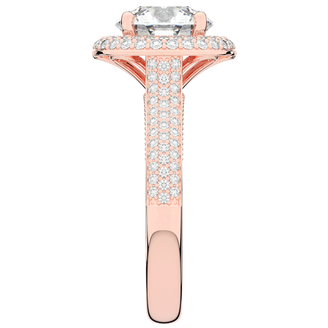 2.45CT.TW ROUND LAB DIAMOND HALO ENGAGEMENT RING - Nazarelle