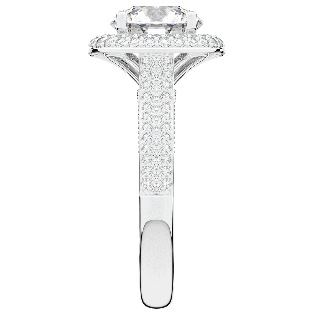 2.45CT.TW ROUND LAB DIAMOND HALO ENGAGEMENT RING - Nazarelle