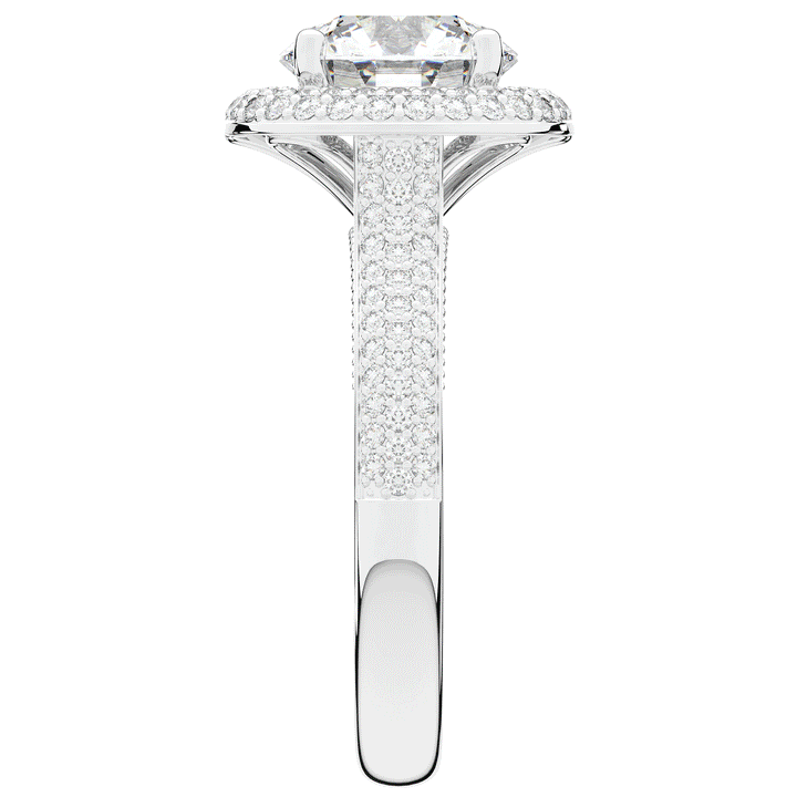 2.45CT.TW ROUND LAB DIAMOND HALO ENGAGEMENT RING - Nazarelle