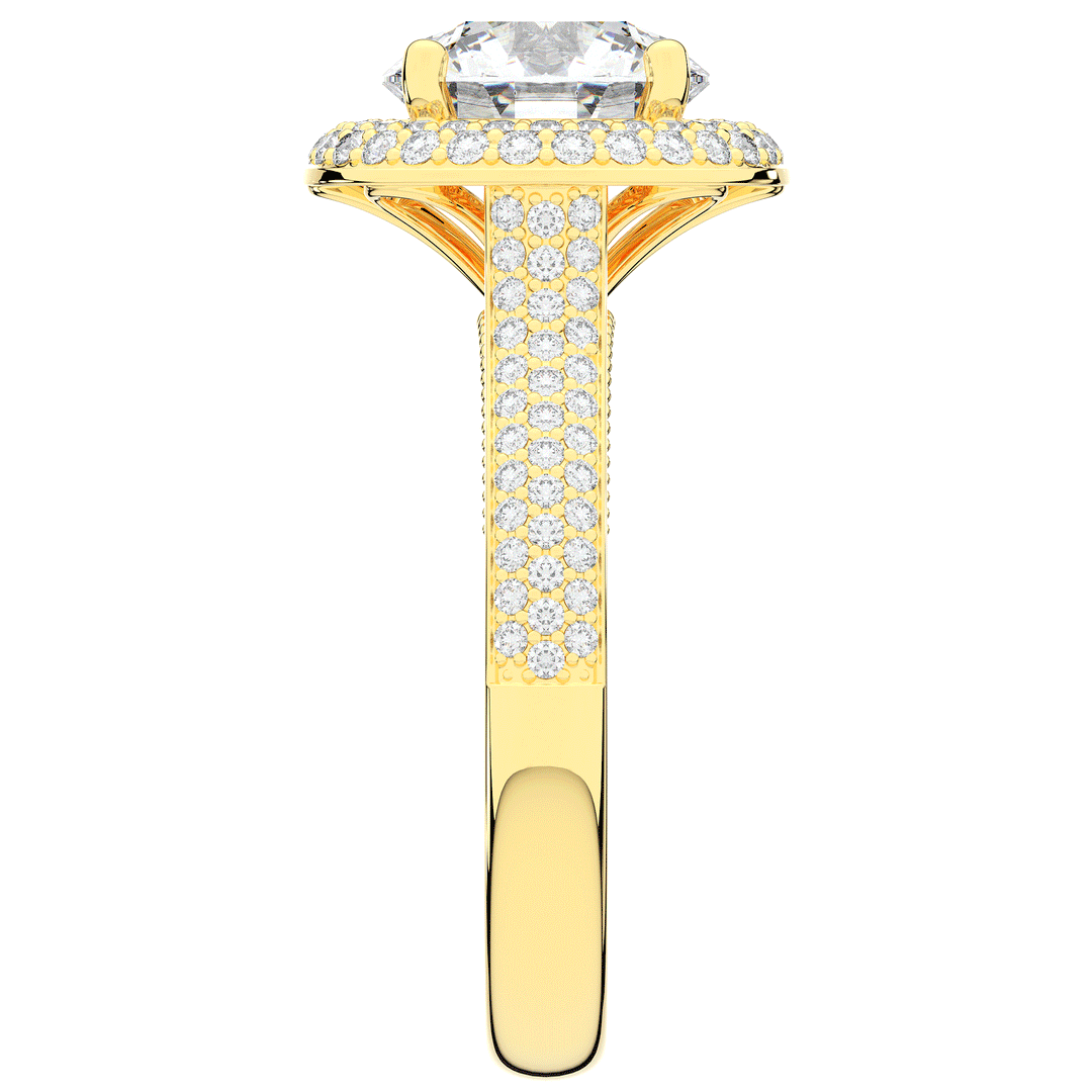2.45CT.TW ROUND LAB DIAMOND HALO ENGAGEMENT RING - Nazarelle