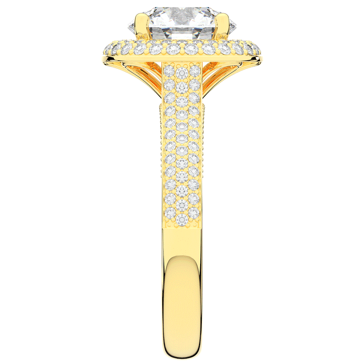 2.45CT.TW ROUND LAB DIAMOND HALO ENGAGEMENT RING - Nazarelle