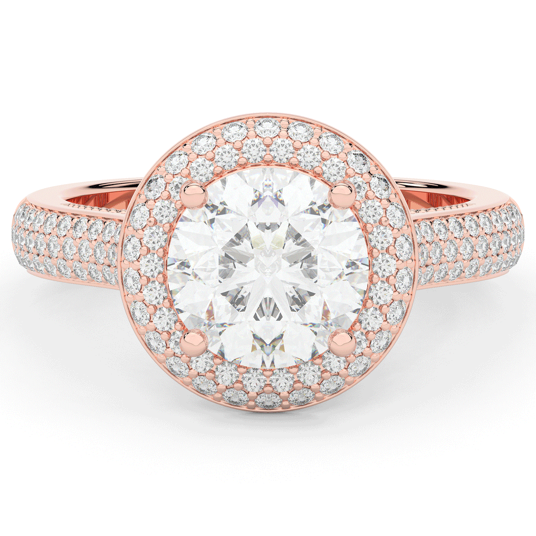 2.45CT.TW ROUND LAB DIAMOND HALO ENGAGEMENT RING - Nazarelle