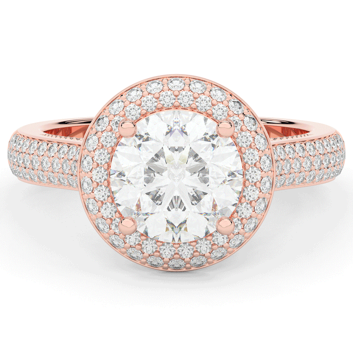 2.45CT.TW ROUND LAB DIAMOND HALO ENGAGEMENT RING - Nazarelle