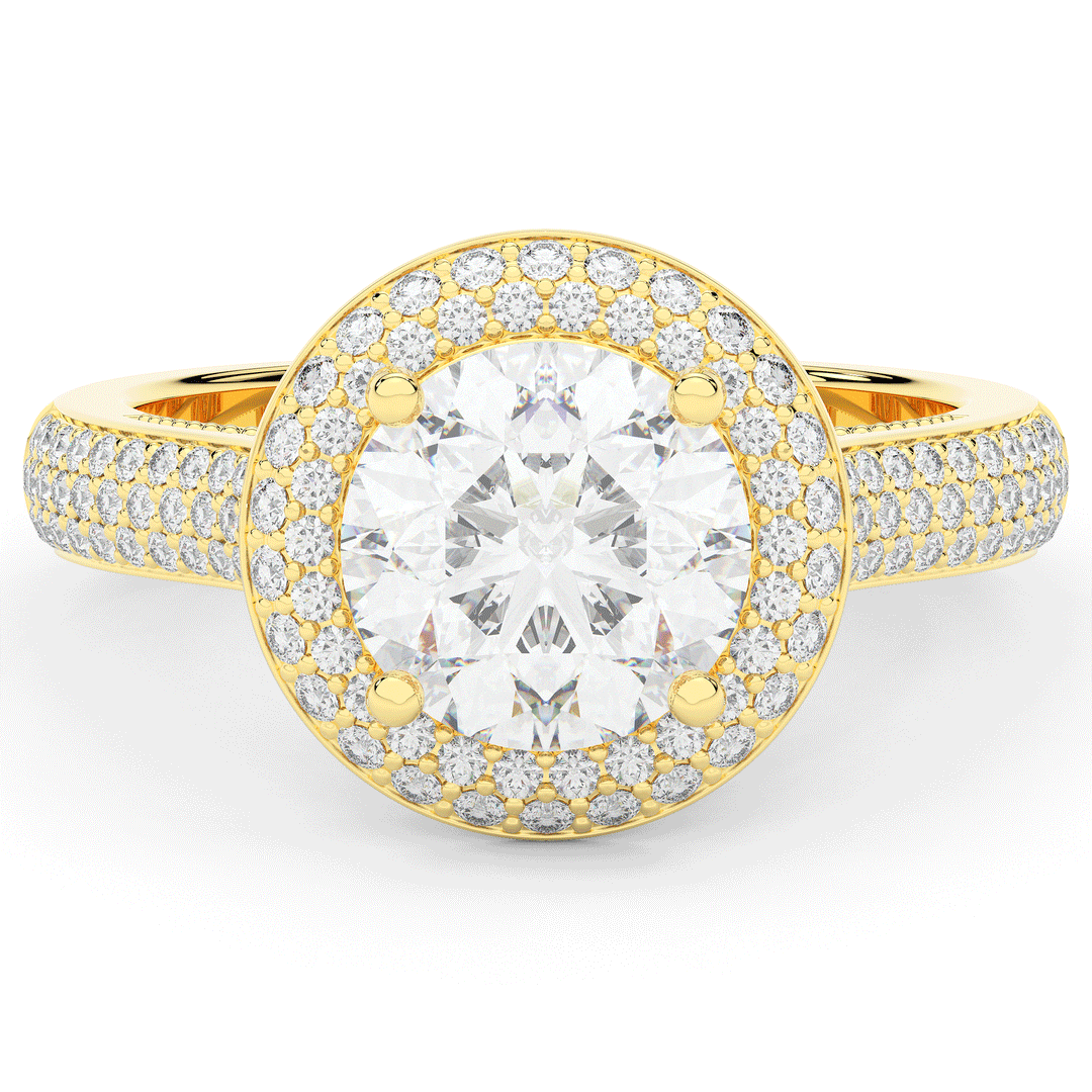 2.45CT.TW ROUND LAB DIAMOND HALO ENGAGEMENT RING - Nazarelle