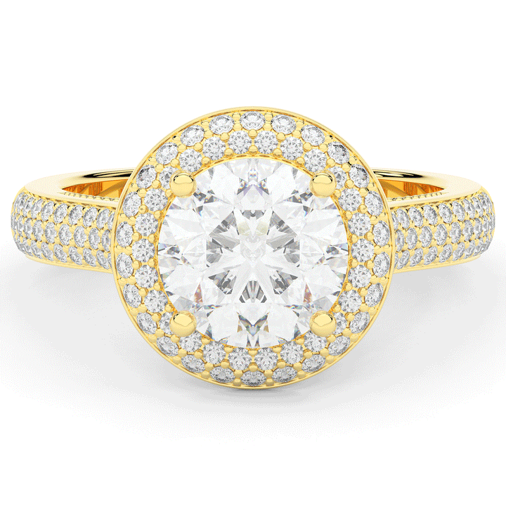 2.45CT.TW ROUND LAB DIAMOND HALO ENGAGEMENT RING - Nazarelle