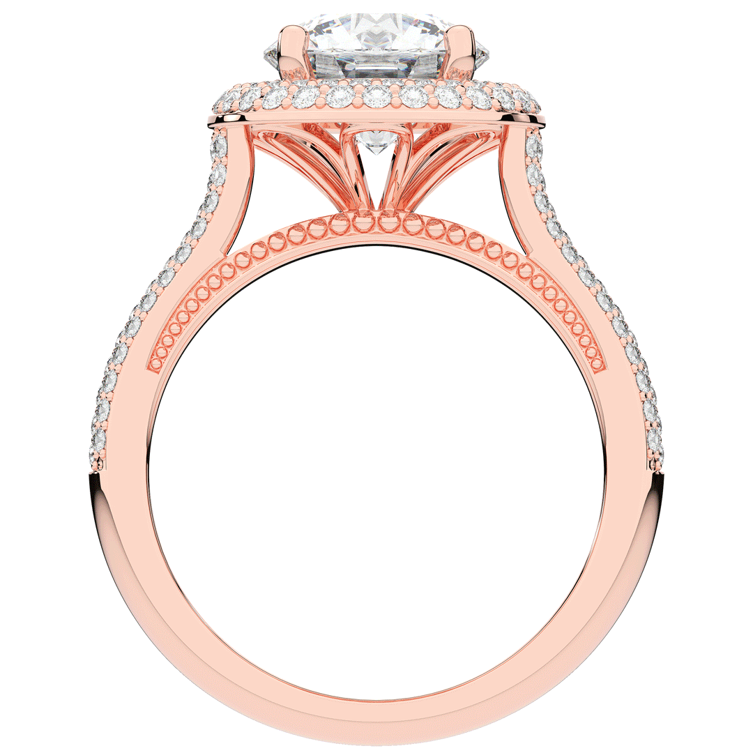 2.45CT.TW ROUND LAB DIAMOND HALO ENGAGEMENT RING - Nazarelle