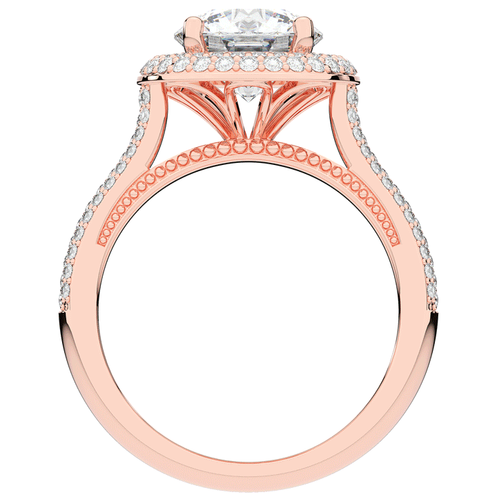 2.45CT.TW ROUND LAB DIAMOND HALO ENGAGEMENT RING - Nazarelle