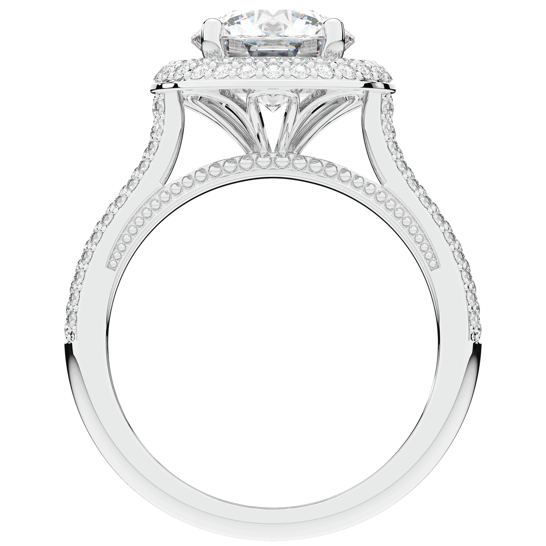 2.45CT.TW ROUND LAB DIAMOND HALO ENGAGEMENT RING - Nazarelle