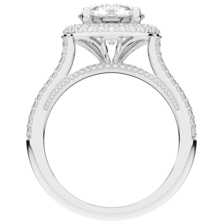 2.45CT.TW ROUND LAB DIAMOND HALO ENGAGEMENT RING - Nazarelle