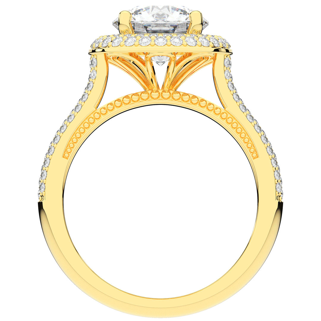 2.45CT.TW ROUND LAB DIAMOND HALO ENGAGEMENT RING - Nazarelle