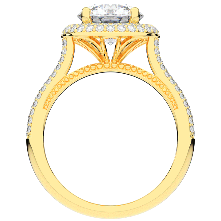 2.45CT.TW ROUND LAB DIAMOND HALO ENGAGEMENT RING - Nazarelle
